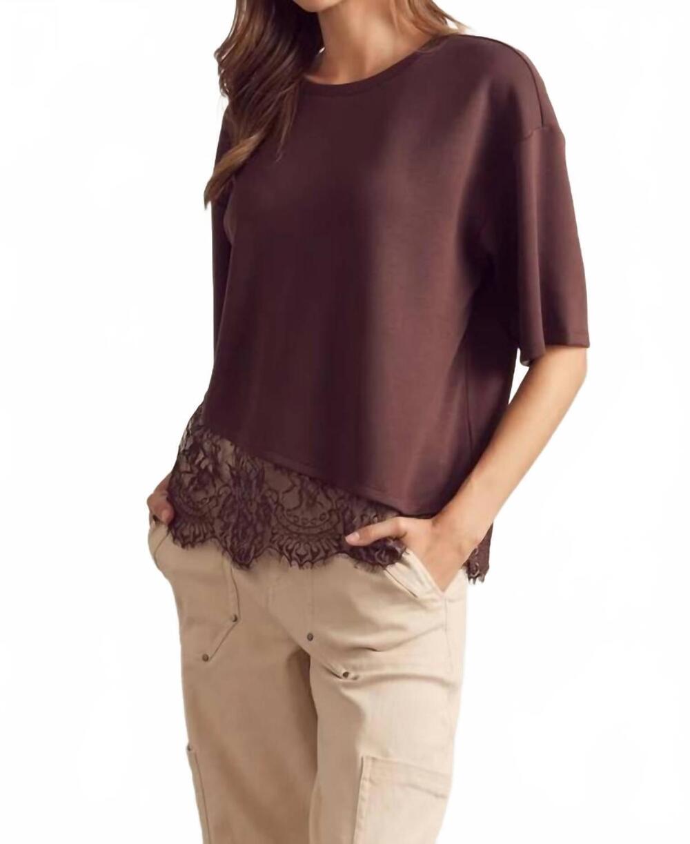 NEW ENTRO blooming grace blouse in brown